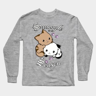 Cute Cat Cubs Adorable Kittens & Quote Winter Babies Snuggle Season Gift Long Sleeve T-Shirt